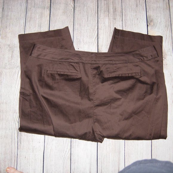 Lane Bryant Brown Cropped Pants 24 - Picture 5 of 7